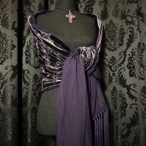 Vintage Purple Velvet Scarf